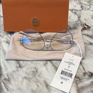 Tory Burch Silver and aviator Glasses